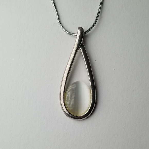 Fashion Jewelry Jewelry - Silver Tone Moonstone Drop Pendant